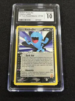 Pokemon Rocket's Wobbuffet 47/109 from EX Team Rocket Returns in a CGC 10 ! - Image 1