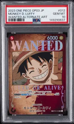 2023 ONE PIECE JAPANESE OP03-PILLARS OF STRENGTH #012 MONKEY D. LUFFY PSA 10 - Image 1