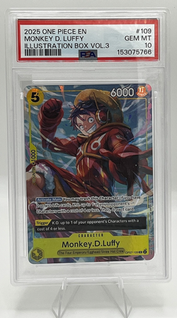 Monkey D. Luffy (Illustration Box Vol.3) SR OP-09 109 SR PSA 10 One Piece - Image 1