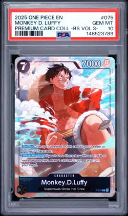ONE PIECE PREMIUM CARD COLLECTION -BEST SELECTION VOL.3- MONKEY D. LUFFY PSA 10 - Image 1