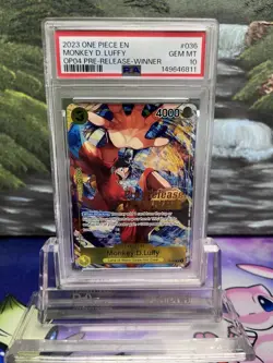 2023 ONE PIECE EN MONKEY D. LUFFY OP04 PRE-RELEASE-WINNER #036 PSA GEM MT 10 - Image 1
