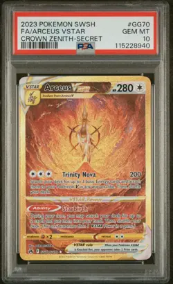 Pokemon Crown Zenith Arceus VSTAR Full Art Secret Rare Holo GG70 PSA 10 - Image 1