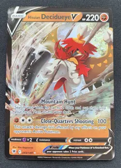 Hisuian Decidueye V 083/189 Astral Radiance Ultra Rare Holo Pokemon TCG Card NM - Image 1