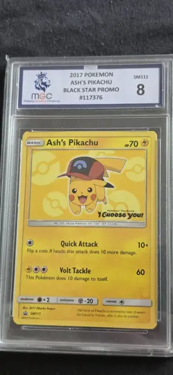 Pokemon TCG - Ash's Pikachu SM111 - Sun & Moon Black Star Promo - Image 1