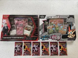 Pokemon TCG Bundle - Victini Illustration Collection + Mewtwo ex Box + DR Packs - Image 1