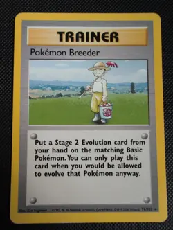 Pokemon TCG Pokemon Breeder 76/102 Base Set Trainer Regular Rare - Image 1