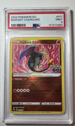 Pokemon PSA 9 2022 Pokemon GO Radiant Charizard Holo 011/078 English - Image 2