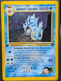 Giovanni's Gyarados 5/132 Gym Challenge 1st Edition Holo Rare Pokemon WOTC HP - Image 1