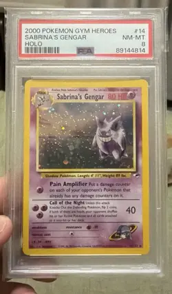 Pokemon Card - Sabrina's Gengar 14/132 Gym Challenge WOTC - PSA 8 - Image 1