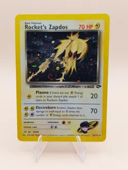 Rocket's Zapdos Gym Challenge Holo Rare 15/132 Pokemon Card - 2000 SWIRL - Image 1