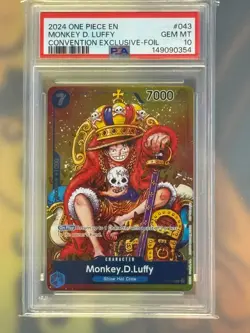 2024 ONE PIECE PROMO CONVENTION EXCLUSIVE-FOIL #043 MONKEY D. LUFFY PSA 10 p-043 - Image 1
