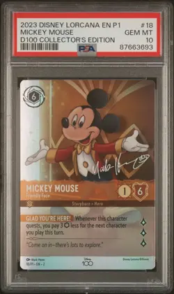 2023 Disney Lorcana EN P1-Promo Mickey Mouse D100 Collector's Edition PSA 10 - Image 1