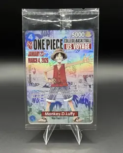 One Piece Monkey D. Luffy P-055 College Basketball US Voyage Holo Promo - Sealed - Image 1