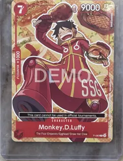 Bandai One Piece Card Game Monkey D. Luffy P-080 DEMO Promo Character Card ENG - Image 1