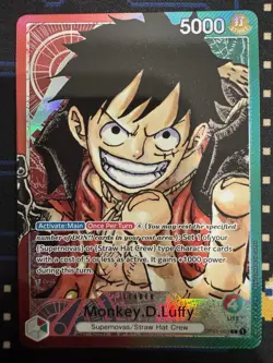 Bandai One Piece Card Game Monkey D. Luffy OP01-003 OP-01 Leader Holo 5000 - Image 1