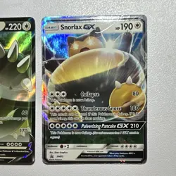 Pokemon TCG Snorlax V 141/202 + Snorlax GX SM05 Holo Promo 2-Card Lot - Image 3