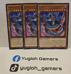 YUGIOH VENNOMINAGA THE DEITY OF POISONOUS SNAKES X3 RARES LIGHT PLAYED - Image 1