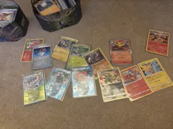 Pokemon TCG mixed card bundle 450 card lot 2 tins holo & reverse holo - Image 1