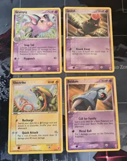 Grumpig, Spoink, Electrike, Beldum Plusle & Minun Trainer Kit 2 Card Lot Pokemon - Image 1