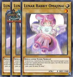 Yugioh! 3x Lunar Rabbit Omajinai DOOD-EN097 Common 1st Ed NM - Image 1