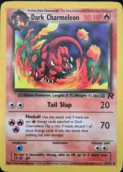 Dark Charmeleon 32/82 Uncommon Team Rocket Pokemon Unlimited Heavily Played - Image 2
