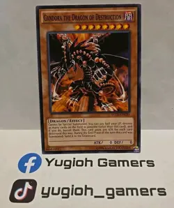 YUGIOH GANDORA THE DRAGON OF DESTRUCTION COMMON DIFFERENT DIMENSION LIGHT PLAYED - Image 1