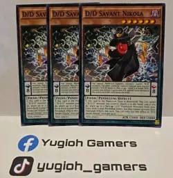YUGIOH D/D SAVANT NIKOLA X3 COMMON LIGHT PLAYED TDIL 1STD EDITION - Image 1