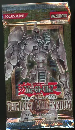 Yugioh 1st Edition The Lost Millennium TLM Sealed Booster Pack Unweighed - Image 1
