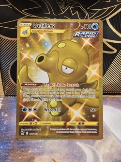 Pokemon TCG Octillery Gold Secret Rare Battle Styles Card 178/163 NM Ultra rare - Image 1