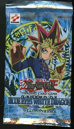 Yugioh 1st Edition Legend Of Blue Eyes LOB Sealed Booster Pack Unweighed - Image 1