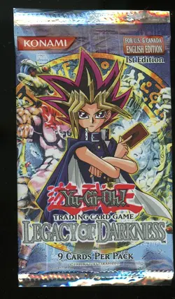 Yugioh 1st Edition Legacy of Darkness LOD Sealed Booster Pack Unweighed - Image 1