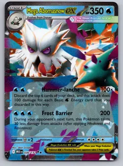 Mega Abomasnow ex 036/132 Double Rare Mega Evolution Pokemon Holo Near Mint - Image 1