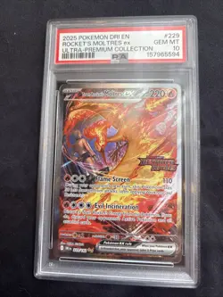 Team Rocket's Moltres EX 229/182 - Ultra premium Collection Pokemon - PSA 10 - Image 1