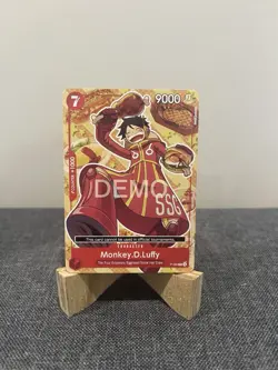 RARE Bandai One Piece Card Game Monkey D. Luffy Promo P-080 DEMO card - Image 1
