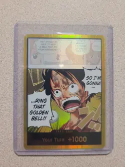 One Piece Card Game. GOLD DON!! Monkey D. Luffy Foil. English. Vol.1. - Image 1