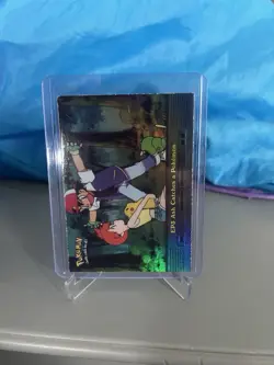 Topps Pokemon Card Ash Catches a Pokemon Ep. 3 TV Animation Edition Rainbow Holo - Image 1