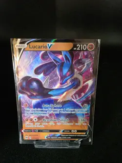 Pokemon TCG Lucario v Champions Path Holo Ultra Rare Card 027/073 Mint Condition - Image 1