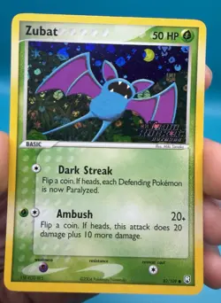 Zubat 82/109 Reverse Holo Stamped EX Team Rocket Returns Pokemon Card NM - Image 1