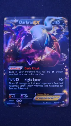 Darkrai EX 63/108 - Dark Explorers - Ultra Rare Holo Pokemon Card Dark Cloak NM - Image 1