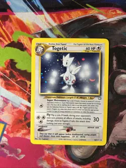 Pokemon TCG Togetic Neo Genesis Holo Card 16/111 Unlimited Rare WOTC SWIRL - Image 1