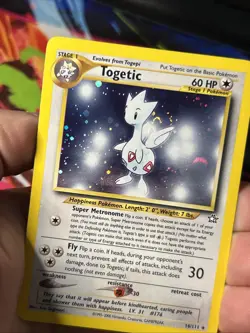 Pokemon TCG Togetic Neo Genesis Holo Card 16/111 Unlimited Rare WOTC SWIRL - Image 3