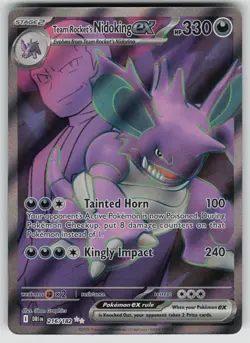 Team Rocket's Nidoking ex 216/182 Ultra Rare Destined Rivals Pokemon Holo NM - Image 1