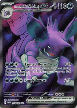 Team Rocket's Nidoking ex 216/182 Ultra Rare Destined Rivals Pokemon Holo NM - Image 1