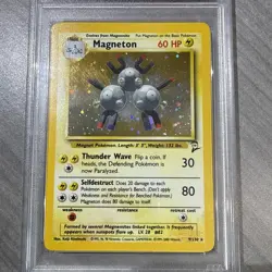 Pokemon TCG Magneton 009/130 Base Set 2 Holo NM-MT PSA 8 2000 - Image 2