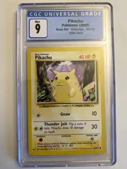 CGC 9 Pikachu Base Set 1999-2000 "4th Print" 58/102 Pokemon Possible BGS PSA 10 - Image 1