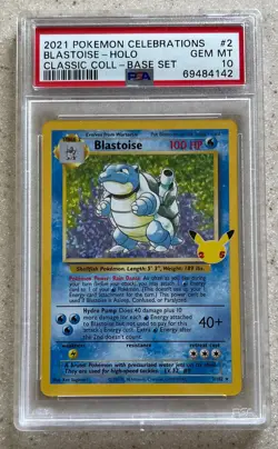 2021 Pokemon Celebrations Blastoise Holo Classic Collection Base Set #2 PSA 10 - Image 1