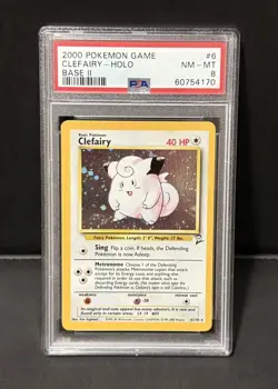 Pokemon 2000 Base Set 2 Clefairy 6/130 PSA 8 - Image 1