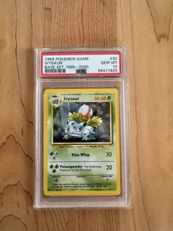 1999 Ivysaur PSA 10 Pokemon Card 1999-2000 Gem MT 30/102 Base Set - Image 1