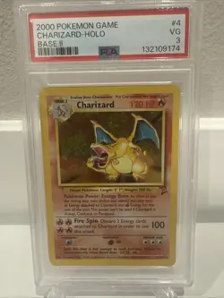 2000 Pokemon Charizard Base Set 2 PSA VG 3 4/130 - Image 1