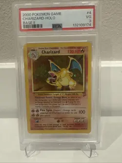 2000 Pokemon Charizard Base Set 2 PSA VG 3 4/130 - Image 3
